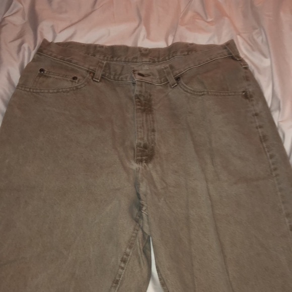 Men’s Lee Riveted Tan Jeans 38X34 - Picture 13 of 15
